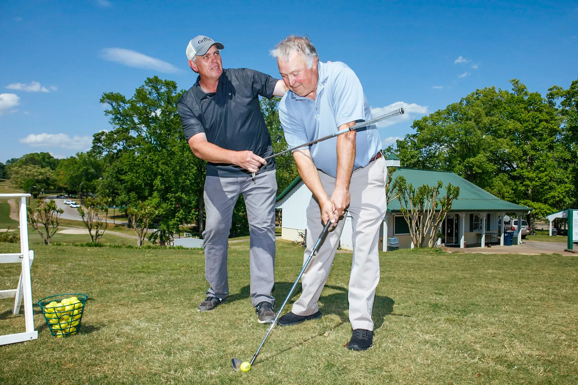 men playing golf