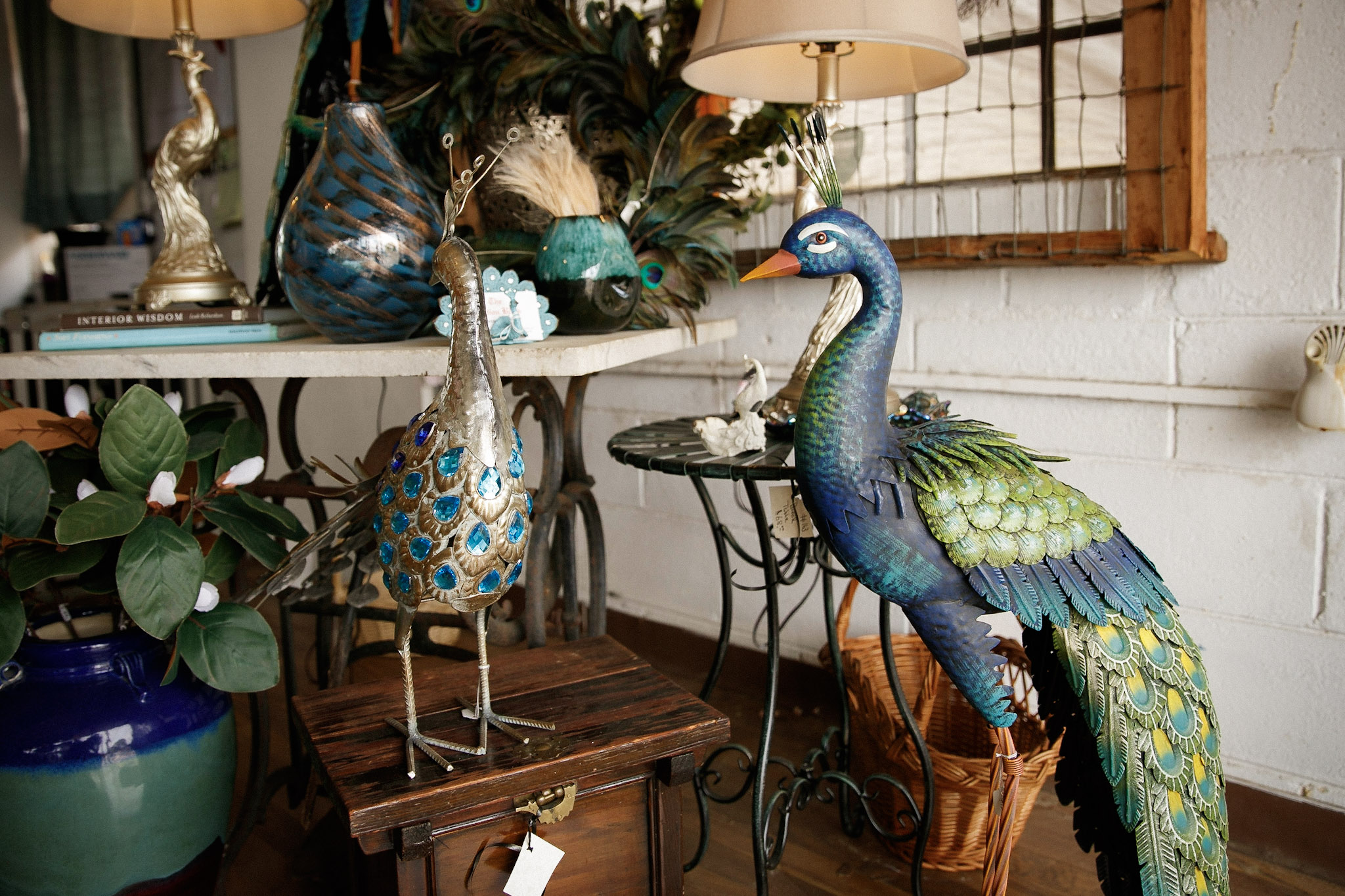 peacock statues
