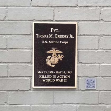 Pvt. Thomas M. Gregory Jr. sign