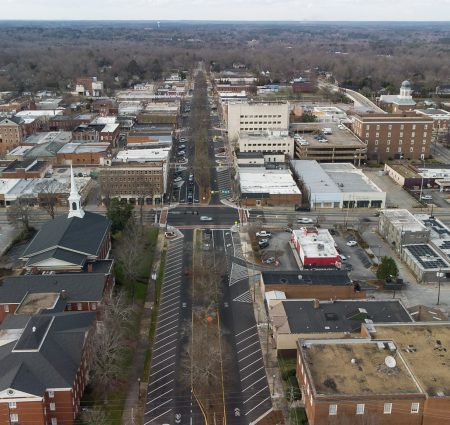 aerial shot of griffin