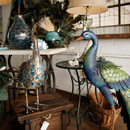 peacock statues